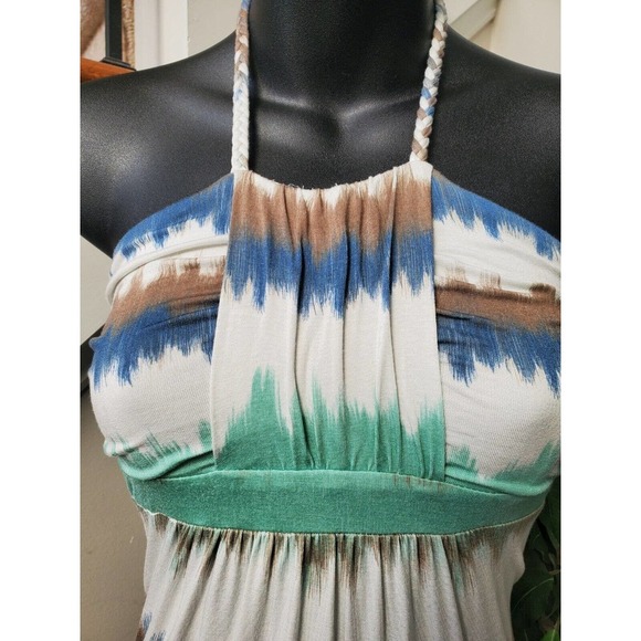 Neiman Marcus Women Multicolor Viscose Halter Neck Sleeveless Long Maxi Dress XS - Picture 10 of 11